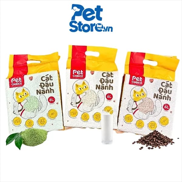 Cát Vệ Sinh Đậu Nành Cho Mèo Petchoice 6L