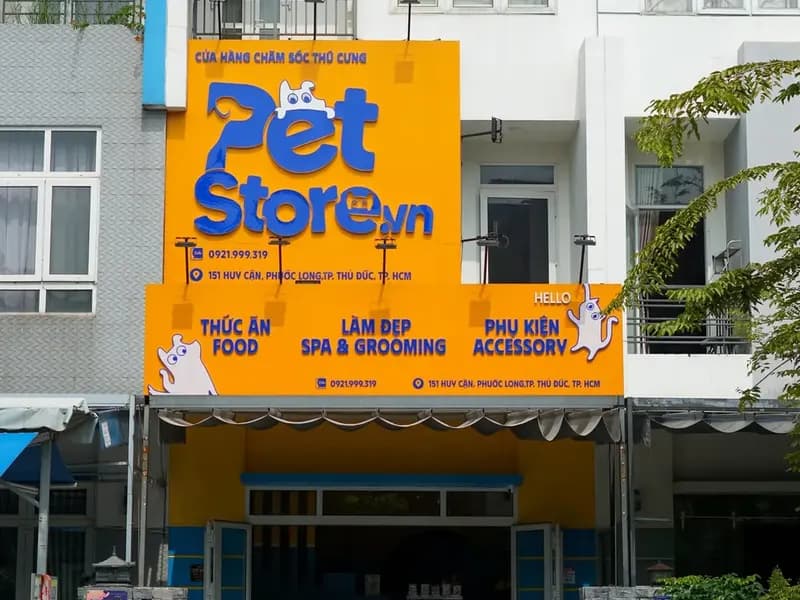 Mặt tiền PetStore.vn 151 Huy Cận, Phước Long, Quận 9