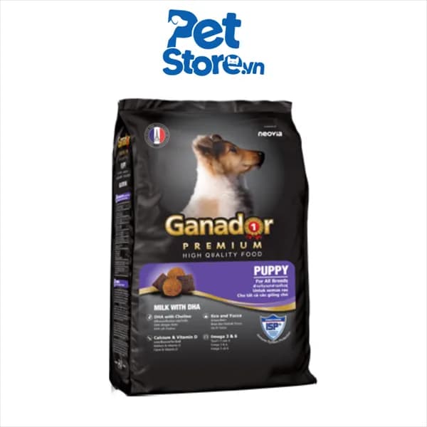 Hạt Cho Cún Con Ganador Premium Puppy Milk & DHA - Vị Sữa & DHA 400g
