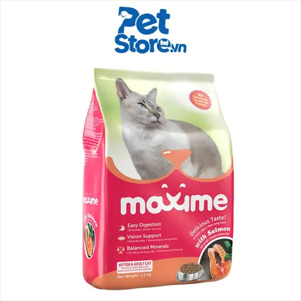 Hạt Cho Mèo Maxime Kitten & Adult Salmon - Mọi Lứa Tuổi Vị Cá Hồi 400g