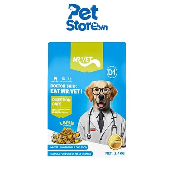 Hạt Mix Topping Sấy Mr Vet D1 - Chăm Sóc Tiêu Hóa - Thịt Cừu 1.4kg