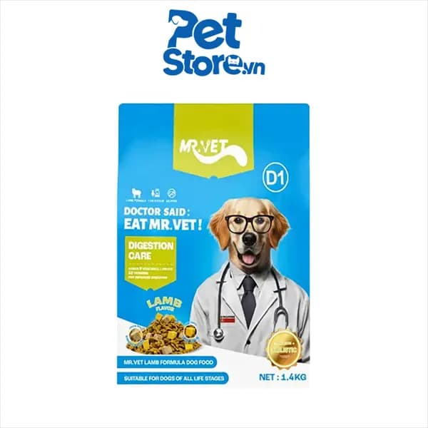 Hạt Mix Topping Sấy Mr Vet D1 - Chăm Sóc Tiêu Hóa - Thịt Cừu 1.4kg