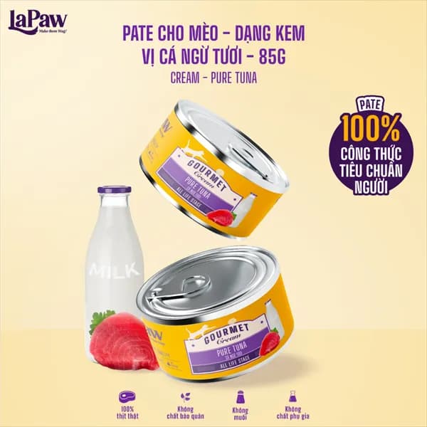 Pate Mèo LaPaw Gourmet Cho Mọi Lứa Tuổi Lon 85g