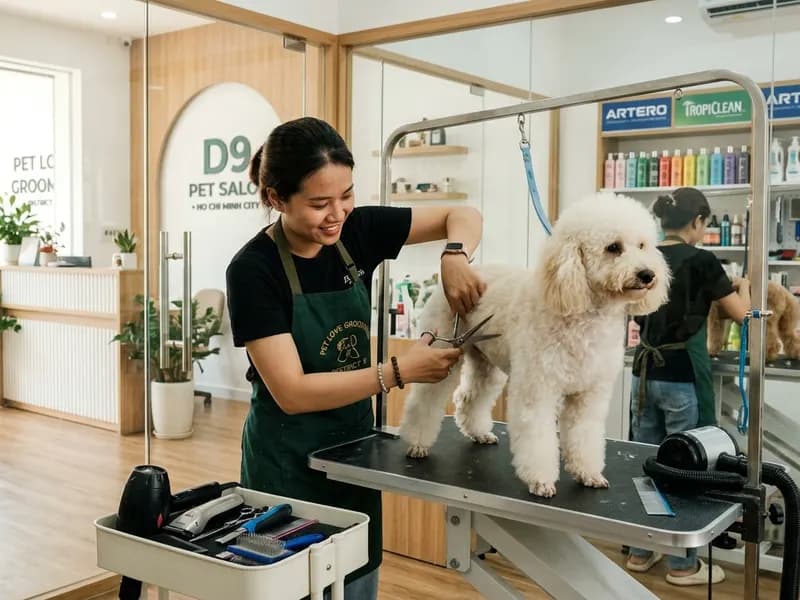 Tiệm spa grooming thú cưng chuyên nghiệp tại Quận 9