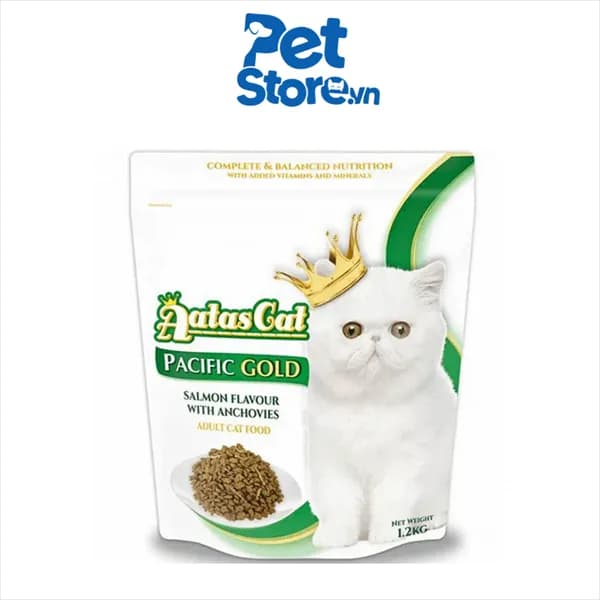 Thức Ăn Hạt Cho Mèo AAtas Gold Dry - Vị Cá Hồi 1.2kg